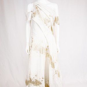 Rubinsinger Gold & Ivory Speckle Evening Gown